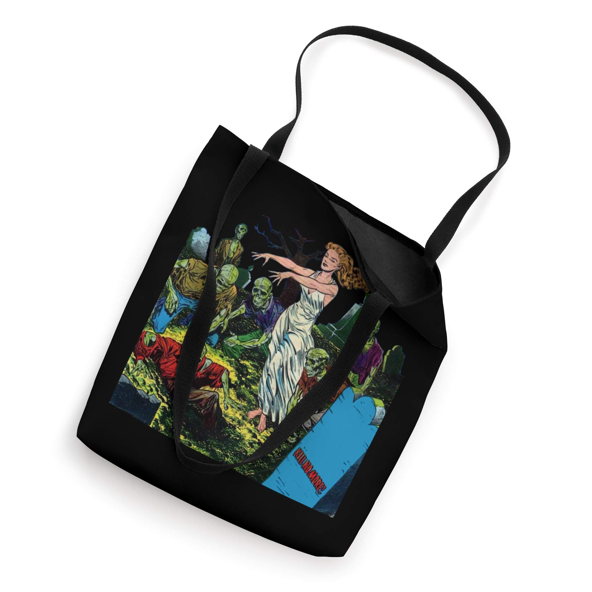 Graveyard Pin Up Girl Zombie Cemetery Tote Bag - Gothic Horror Living Dead Pinup Art - Perfect for Halloween, Cosplay & Horror Fans