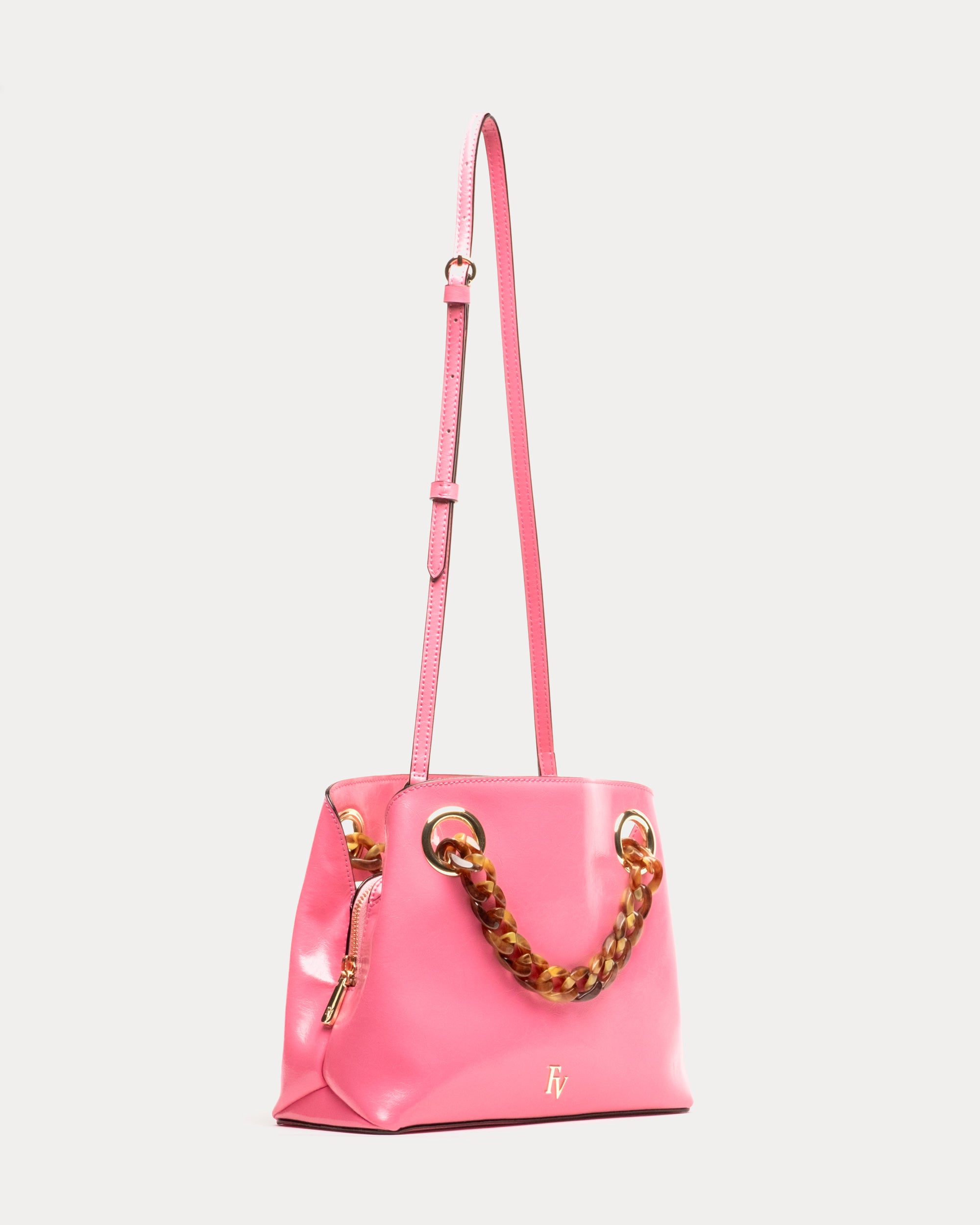 Pink Crinkled Leather Skip Tote - Stylish Handbag for Women, Perfect for Work, Shopping & Everyday Use
