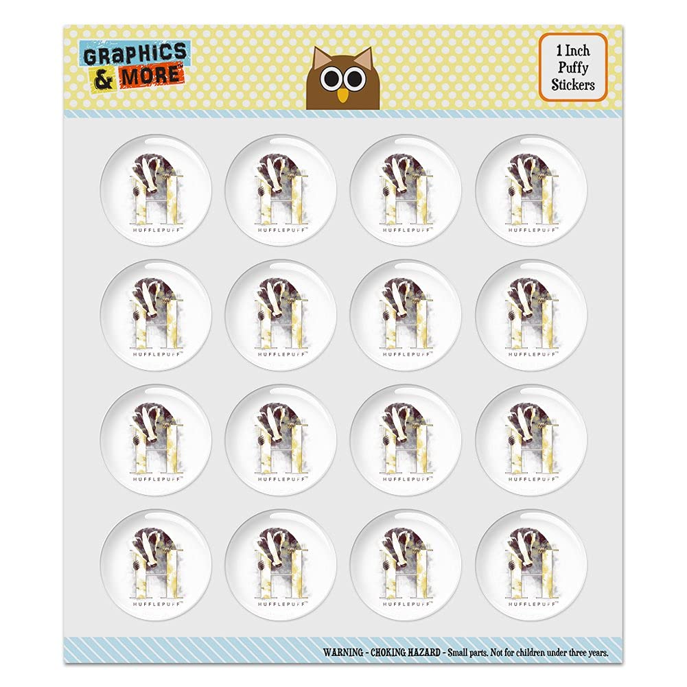 Harry Potter Hufflepuff Stickers Set for Scrapbooking & Crafts - DIY Watercolor Dome Decals