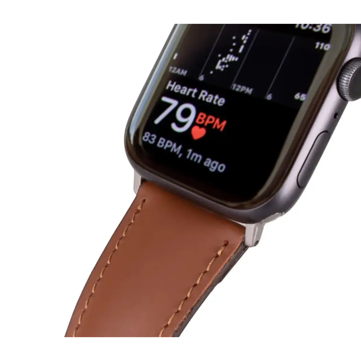 Premium Brown Water-Resistant Leather Apple Watch Band - Stylish & Durable for Work, Gym & Everyday Wear