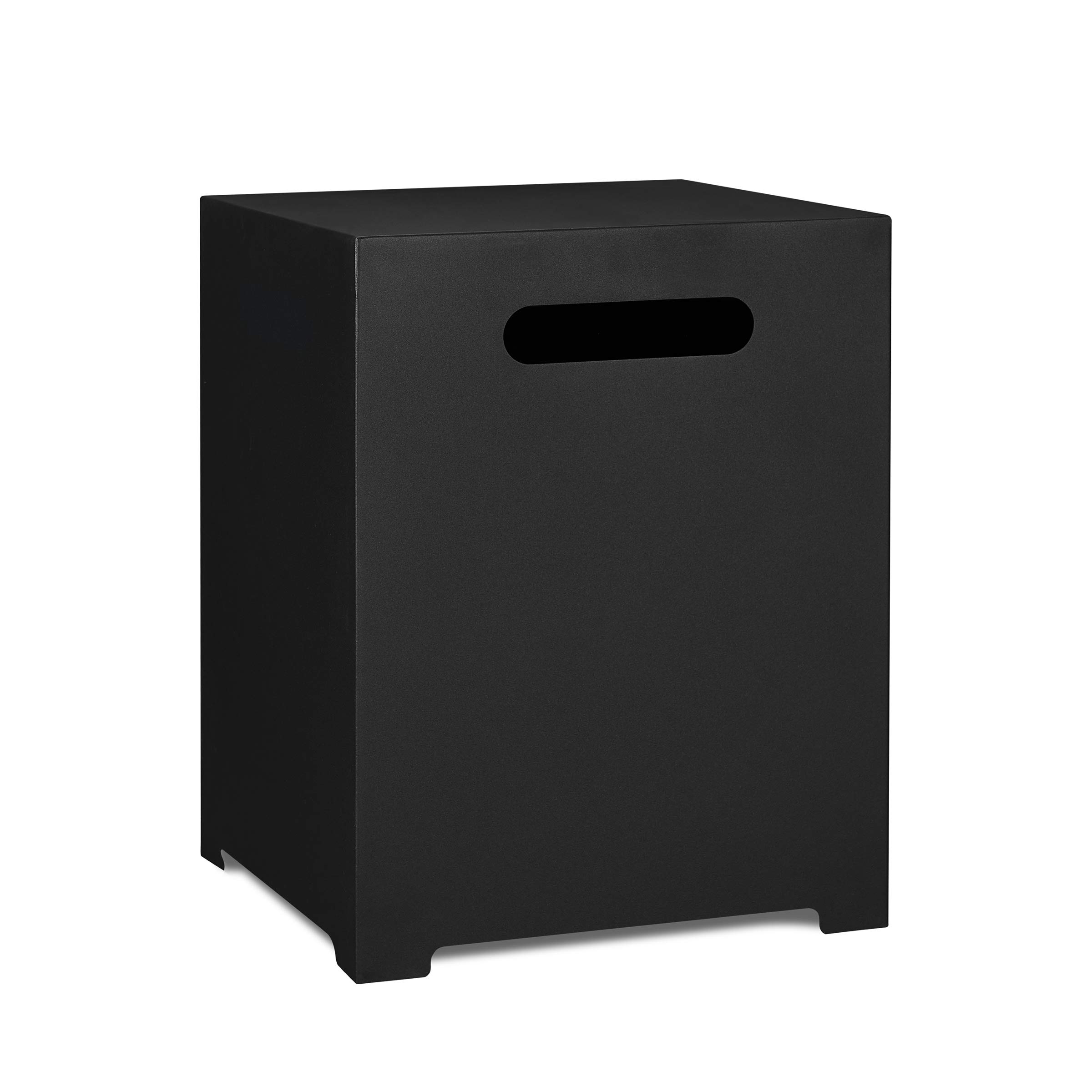 Real Flame Black Metal Propane Tank Cover - Conceals 20 lb Tank & Doubles as Side Table | Outdoor Patio, Deck, Backyard Fire Pit Accessory