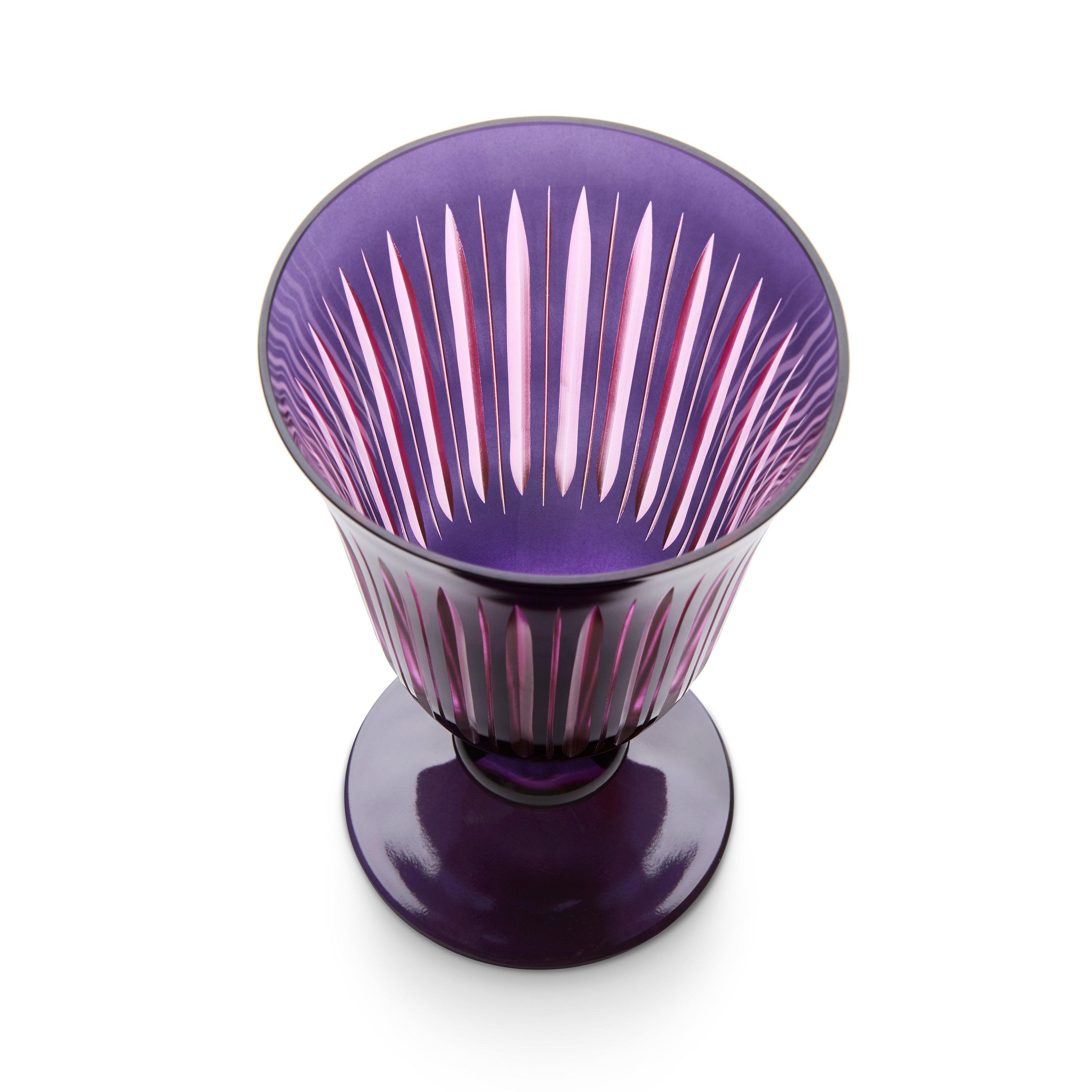 Premium Purple Prism Wine Glasses Set of 4 - Elegant Stemware for Red & White Wine, Champagne - Perfect for Dinner Parties, Weddings & Home Decor