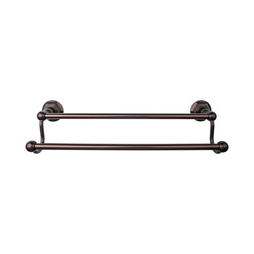 Top Knobs ED7ORBB 18-Inch Oil-Rubbed Bronze Edwardian Double Towel Bar - Elegant Bathroom Hardware for Spa-Like Luxury