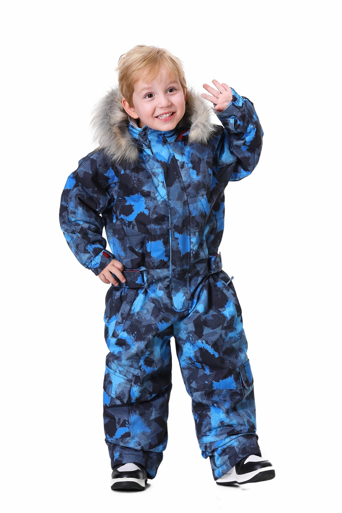 Bluemagic Kids' Waterproof Snowsuit - Winter One Piece Snowsuits for Boys & Girls, Ski Suit Jacket for Outdoor Snowboarding & Play - Warm & Cozy Snow Jumpsuit for Toddlers & Infants