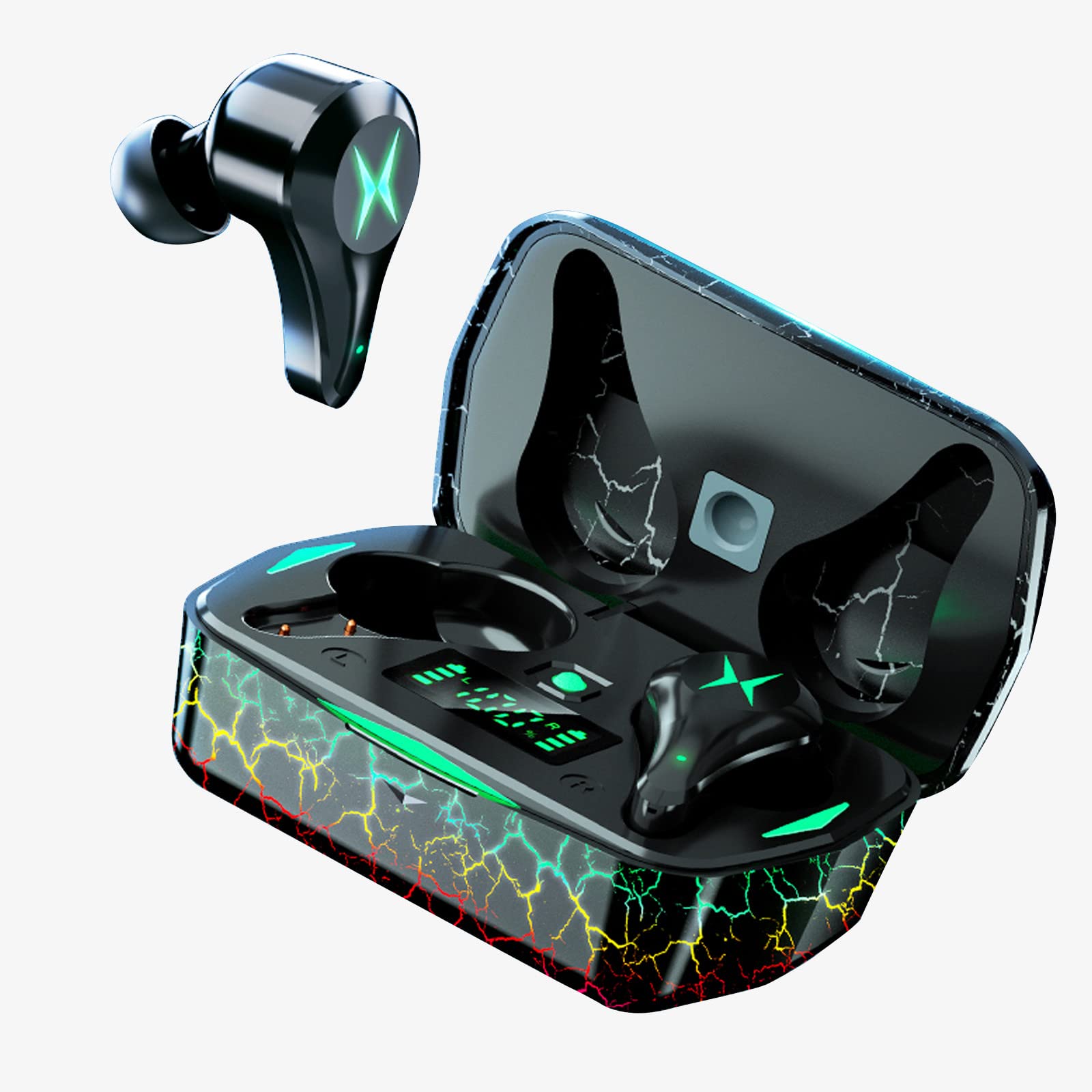 Wireless Bluetooth Earbuds for Gaming with 5.1 Deep Bass, Waterproof Touch Control In-Ear Headphones - Perfect for Mobile Gaming, Workouts & Travel
