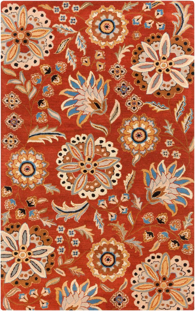 Surya Athena ATH-5126 Hand Tufted Wool Round Floral and Paisley Area Rug - 8-Feet Diameter, Soft & Durable for Living Room, Bedroom, or Office Decor