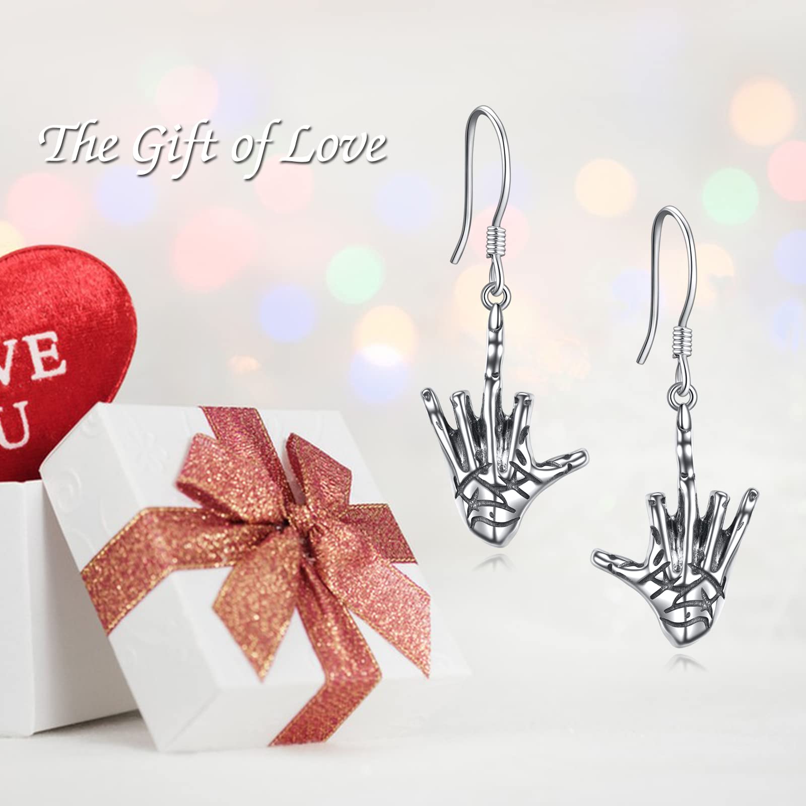 Gothic Snake Sword Earrings Sterling Silver Drop - Skeleton Cat Skull Sword Jewelry for Women - Perfect for Halloween, Cosplay, and Gothic Fashion Accessories