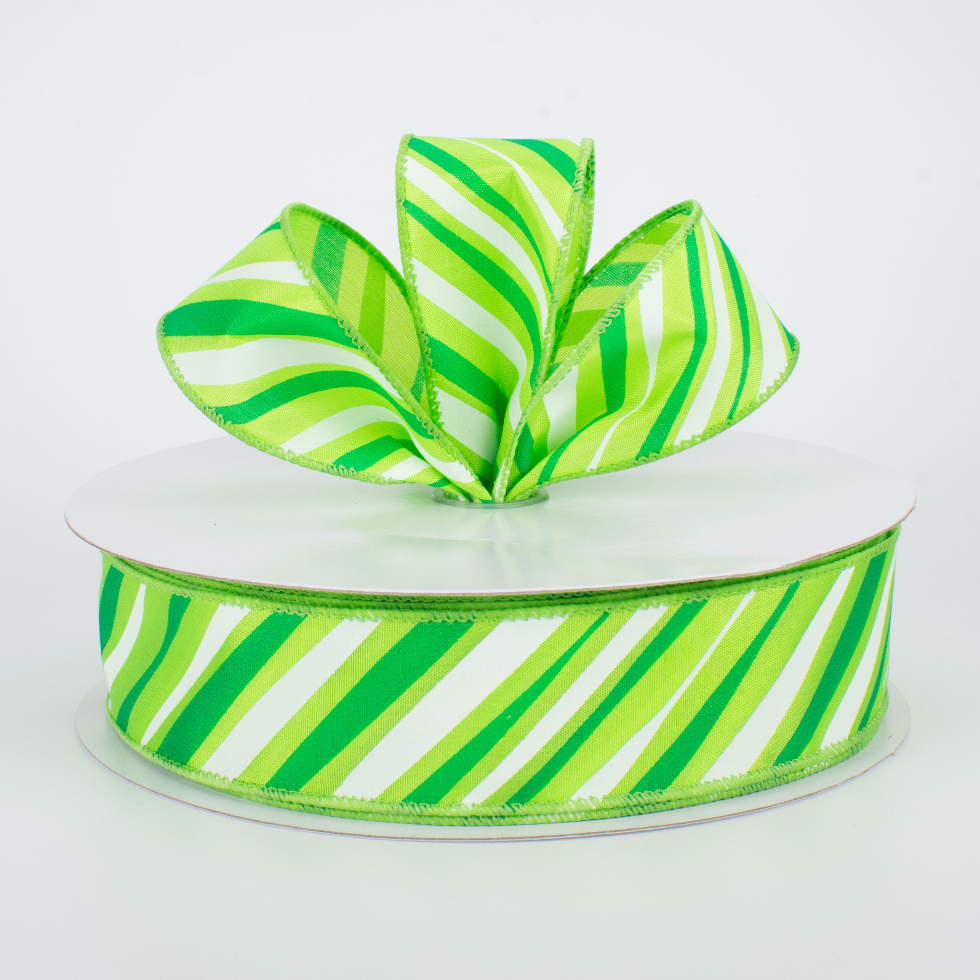 1.5 Inch Brushstroke Stripe Ribbon - Green Craft Ribbon (50 Yards) for Gift Wrapping, DIY Projects, Scrapbooking & Party Decorations
