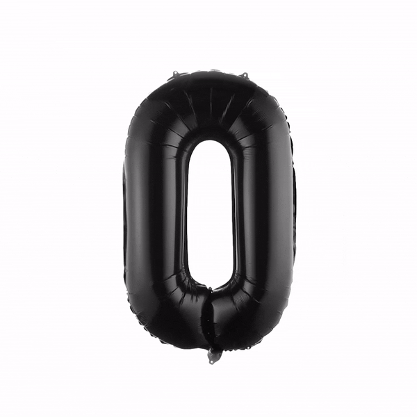 Balloonify Black Mylar Number 0 Balloon - 40 Inch Large Foil Balloon for Birthday Parties, Anniversaries & Special Events (1 Count Box)