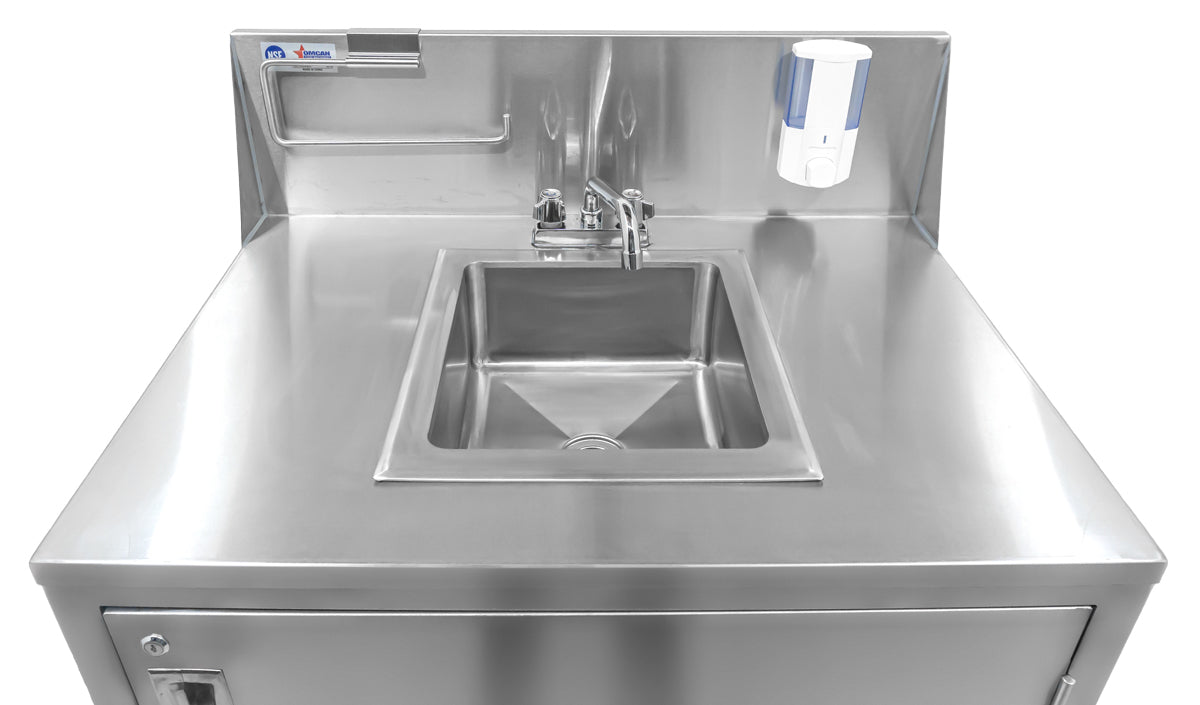 Nella 25 Portable Hand Sink with Backsplash - Compact Mobile Sink with Built-in Water Heater & Pump for Outdoor, Camping, RV, and Emergency Use