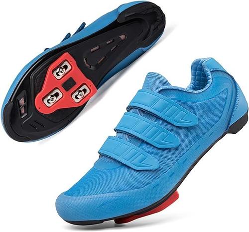 Men's & Women's Peloton-Compatible Cycling Shoes - Size M9/W11, Blue - Perfect for Indoor Cycling, Road Biking & Spin Classes