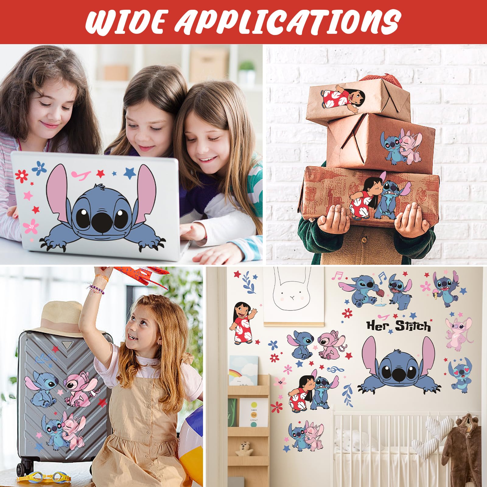 59 PCS Kids Wall Stickers - Cartoon Character PVC Removable Decals for Nursery, Girls Bedroom, Playroom & Living Room - DIY Home Decor for Baby & Children's Rooms | Perfect for Birthday Gifts & Room Makeovers