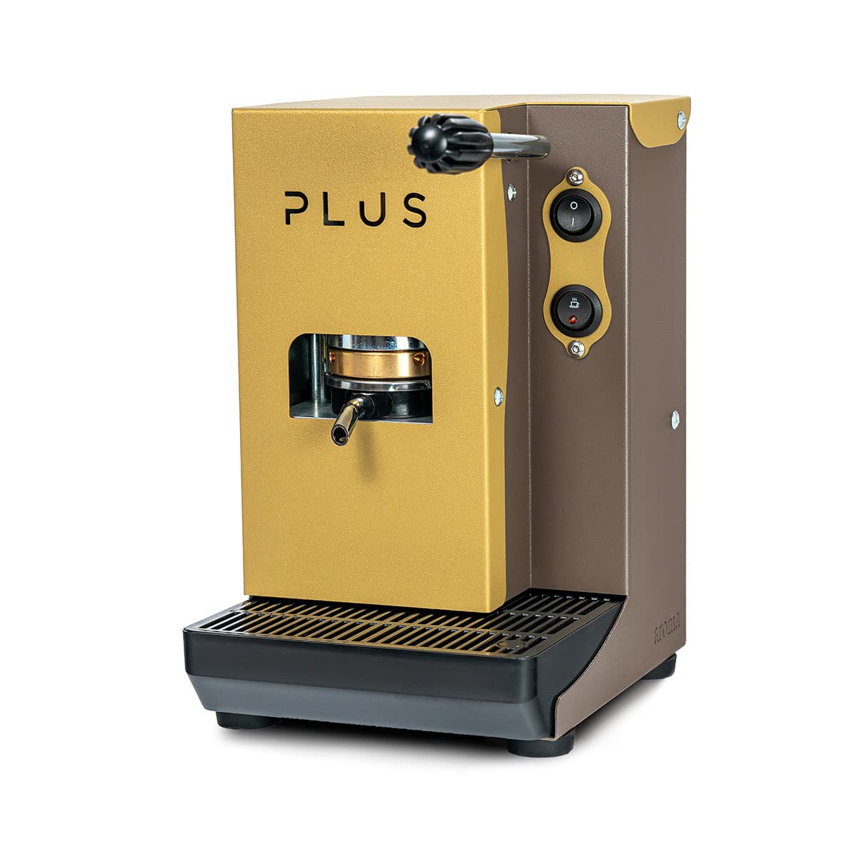La Bevanda Del Re Aroma Plus Manual Espresso Machine - Compact 44mm ESE Pod Coffee Maker with 50 Capsules, Golden/Brown Color, 5kg - Perfect for Home, Office & Small Spaces