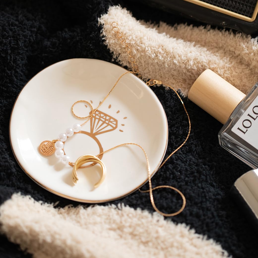 Engagement Ring Dish - Jewelry Tray for Bridal Shower & Wedding Gifts | Perfect for Christmas & Thanksgiving