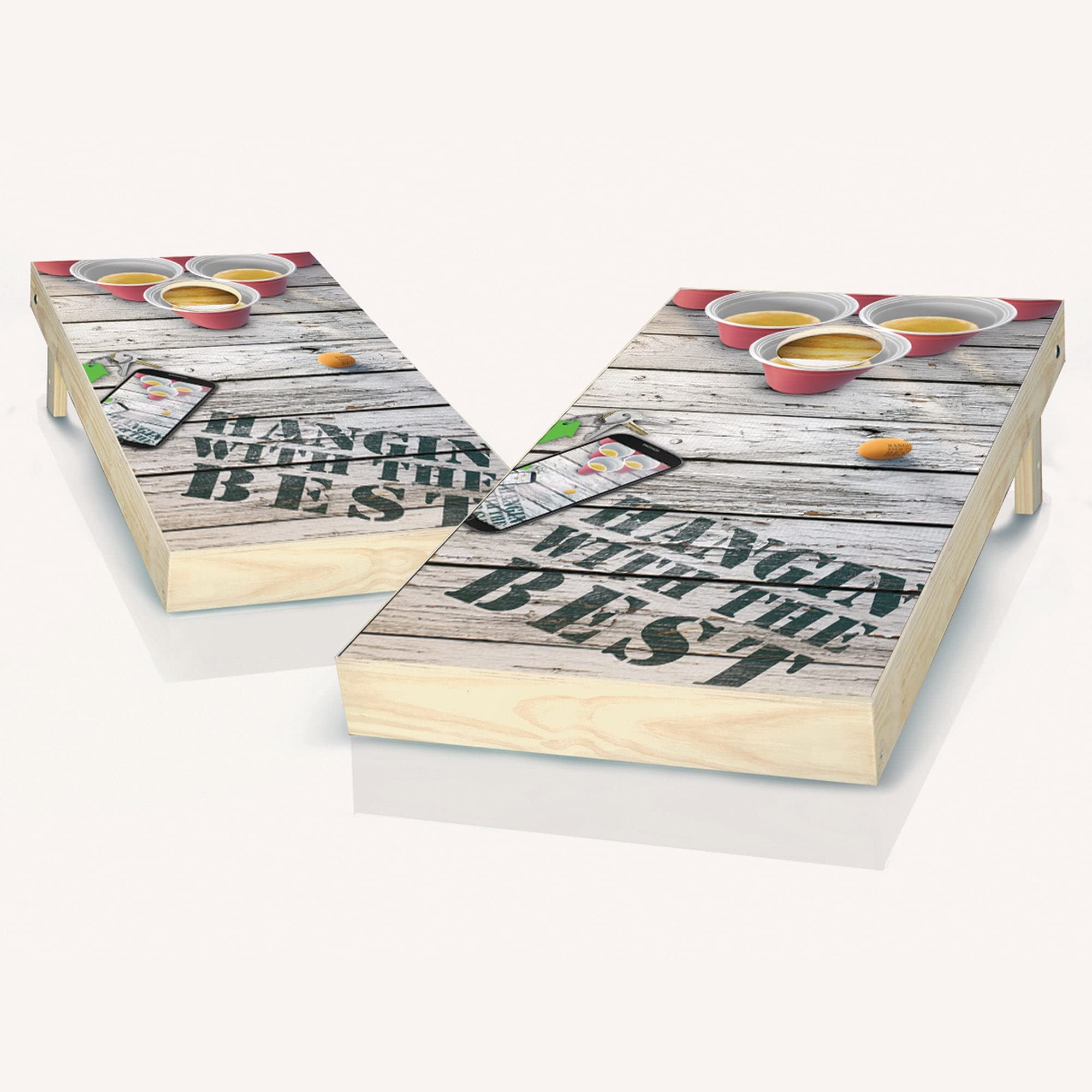 Premium Wooden Cornhole Game Set - 2 Regulation-Sized Boards & 8 All-Weather Bean Bags for Backyard, Tailgate, and Outdoor Party Games | Official Size Cornhole Boards with Carrying Case