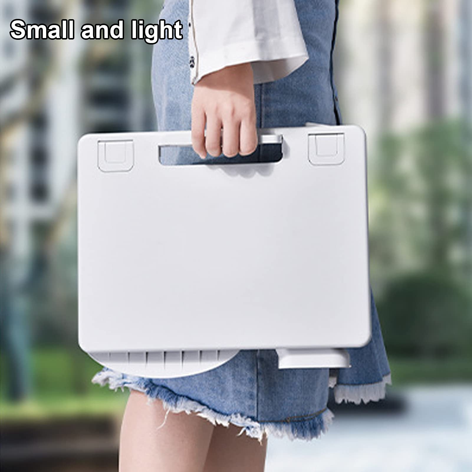 Ergonomic Adjustable Laptop Stand - Portable White Notebook Riser with Flexible Height for MacBook, Dell, HP & All Laptops - Eye-Level Computer Desk for Office, Home & Travel Use