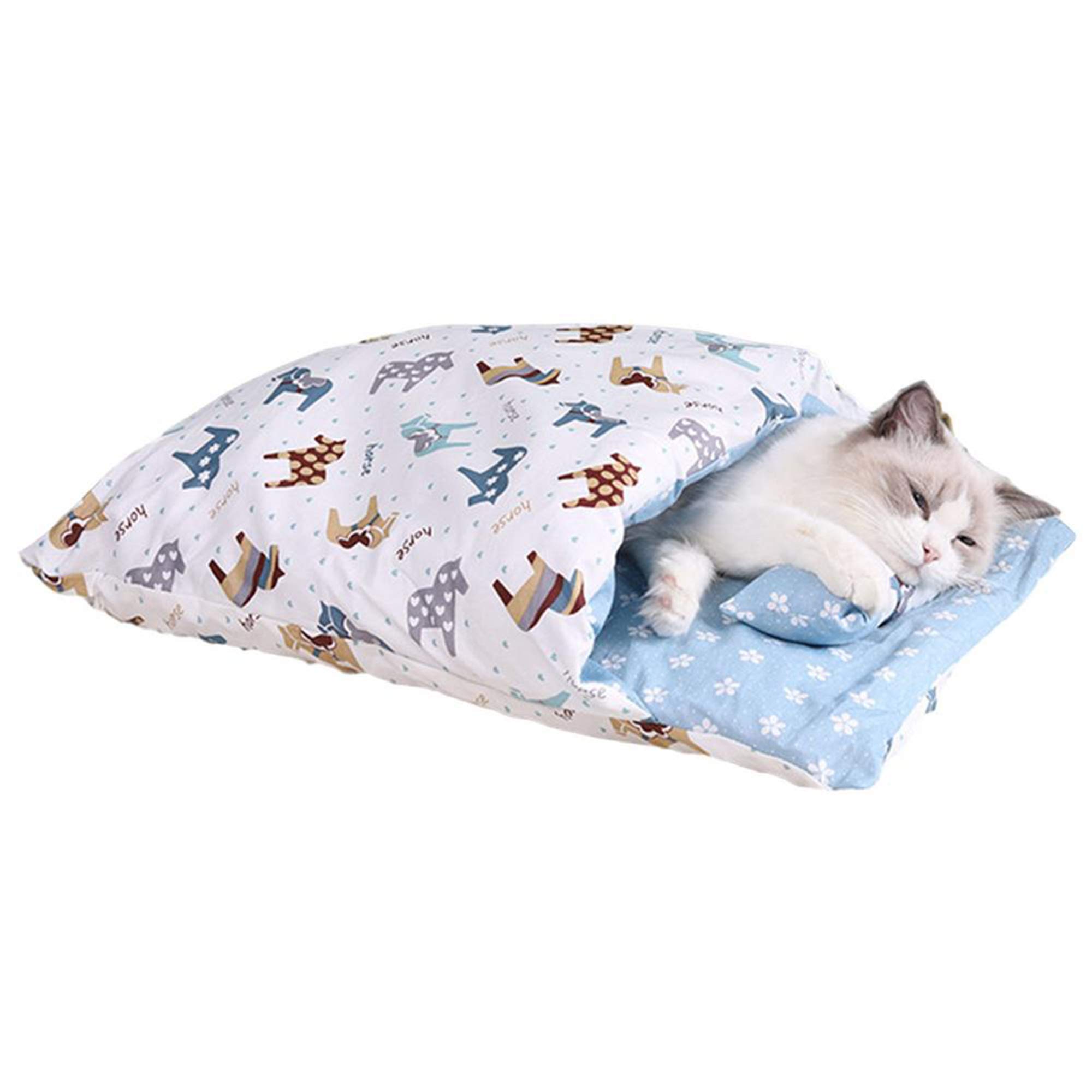 Ultra Soft Comfort Cat Bag with Pillow - Cozy Winter Cat Sleeping Bed & Removable Warm Pet House with Zipper - Perfect for Indoor Cats, Travel & Cuddling