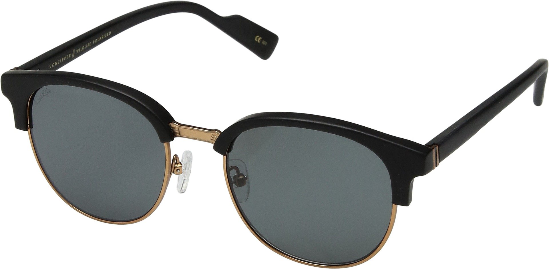 VonZipper Men's Citadel Sunglasses - Black Satin/Grey Lens, Oversized Polarized UV Protection for Outdoor Sports & Driving