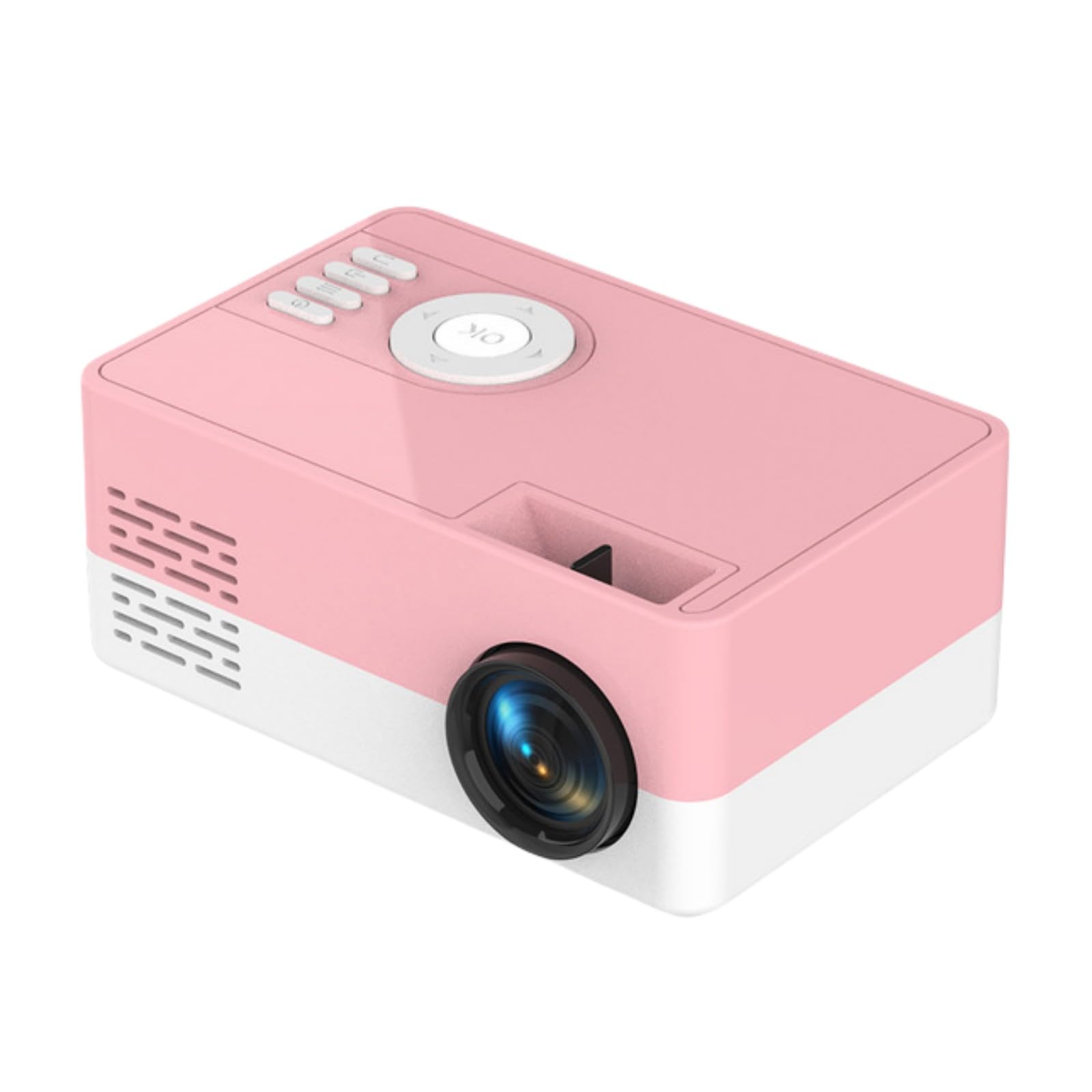 Portable Mini Projector 1080P Full HD - Home Theater Movie Projector for iPhone, Android, Laptop - Compatible with HDMI, USB, AV - Perfect for Indoor Movies, Outdoor Camping, Gaming & Presentations (Pink)