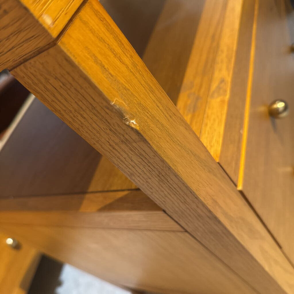 Celine 2 Drawer Nightstand - Natural Wood & Gold Accents - 28