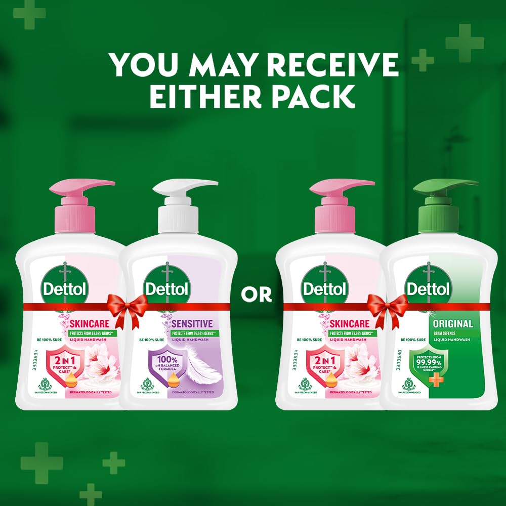 Dettol Antibacterial Hand Wash Pump Dispenser - Pack of 2 (Buy 1 Get 1 Free) | Kills 99.9% Germs | Refillable for Home, Office & Bathroom Use
