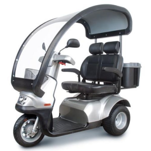 AFIKIM Afiscooter S3 3-Wheel Mobility Scooter with Dual Seat - Lightweight Electric Scooter for Adults & Seniors - Perfect for Shopping, Travel & Outdoor Activities
