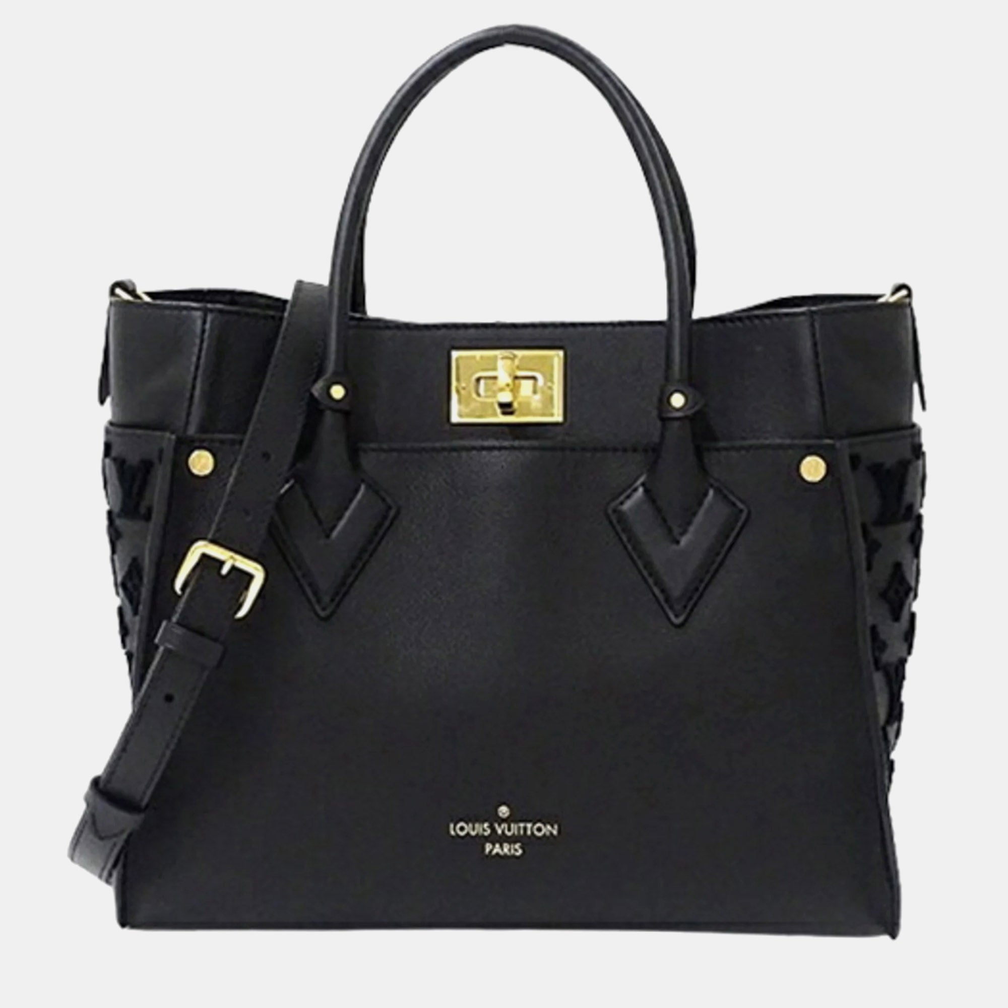 Luxury Black Calfskin Monogram Tufting Satchel Bag - Elegant Shoulder Handbag for Women | Perfect for Work, Travel & Everyday Use