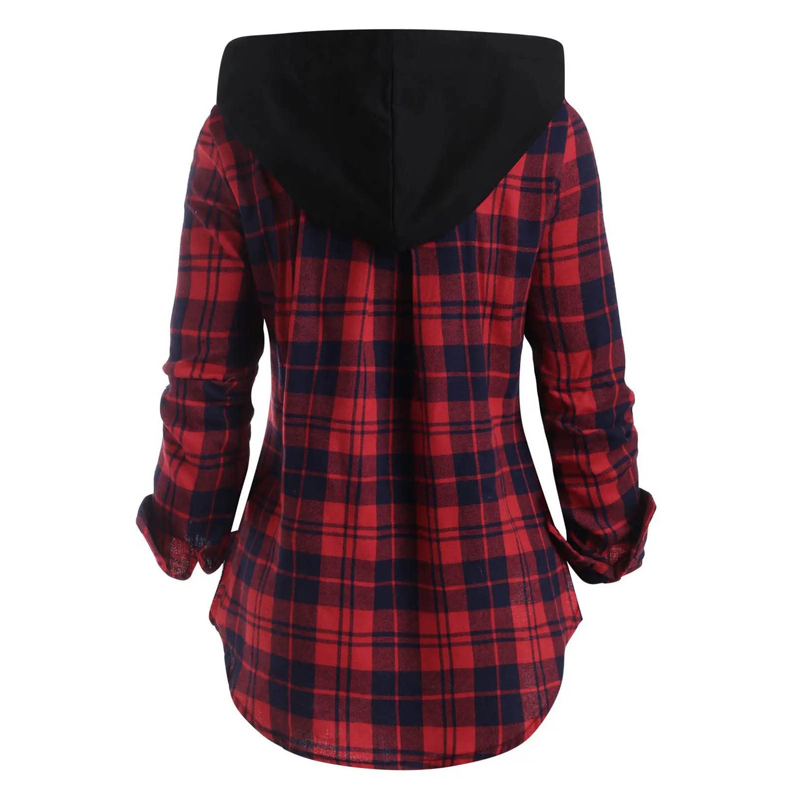 Women's Casual Long Sleeve Plaid Pocket Hooded Zipper Sweater Shirt - Christmas Jumper Santa Xmas Sweatshirt for Ladies (UK Size) - Perfect for Holiday Parties, Winter Outfits and Casual Wear