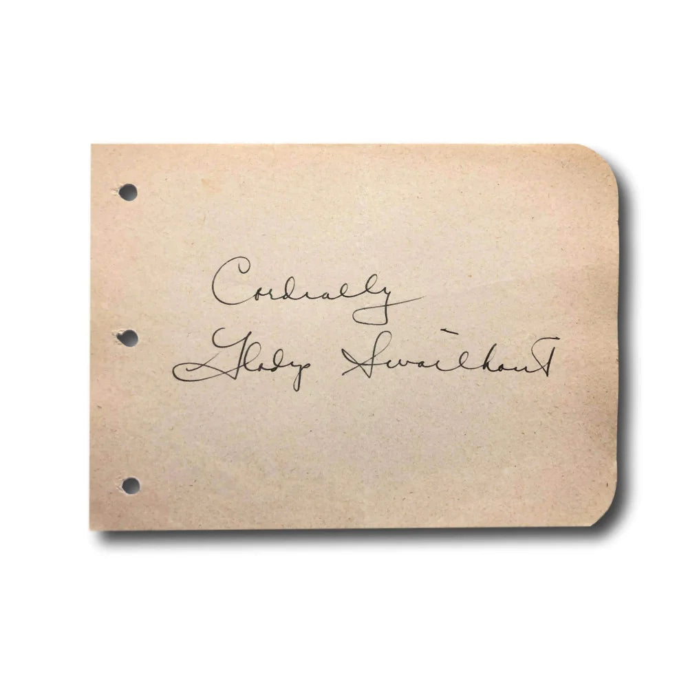 Gladys Swarthout Hand Signed Album Page with JSA COA - Vintage Autograph of Famous Opera Singer & Actress - Perfect for Collectors, Framing, and Music Memorabilia Displays