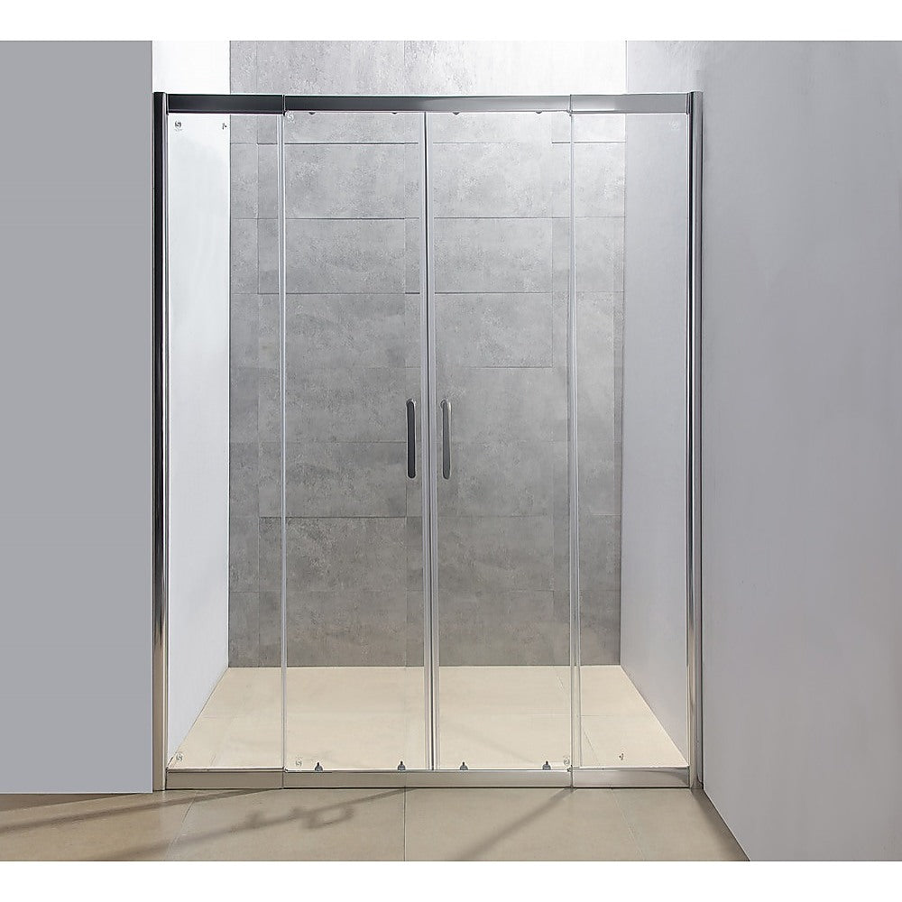 1400mm - 1600mm Sliding Door Safety Glass Shower Screen with Chrome Finish | Della Francesca | Perfect for Modern Bathrooms & Spa-Like Showers