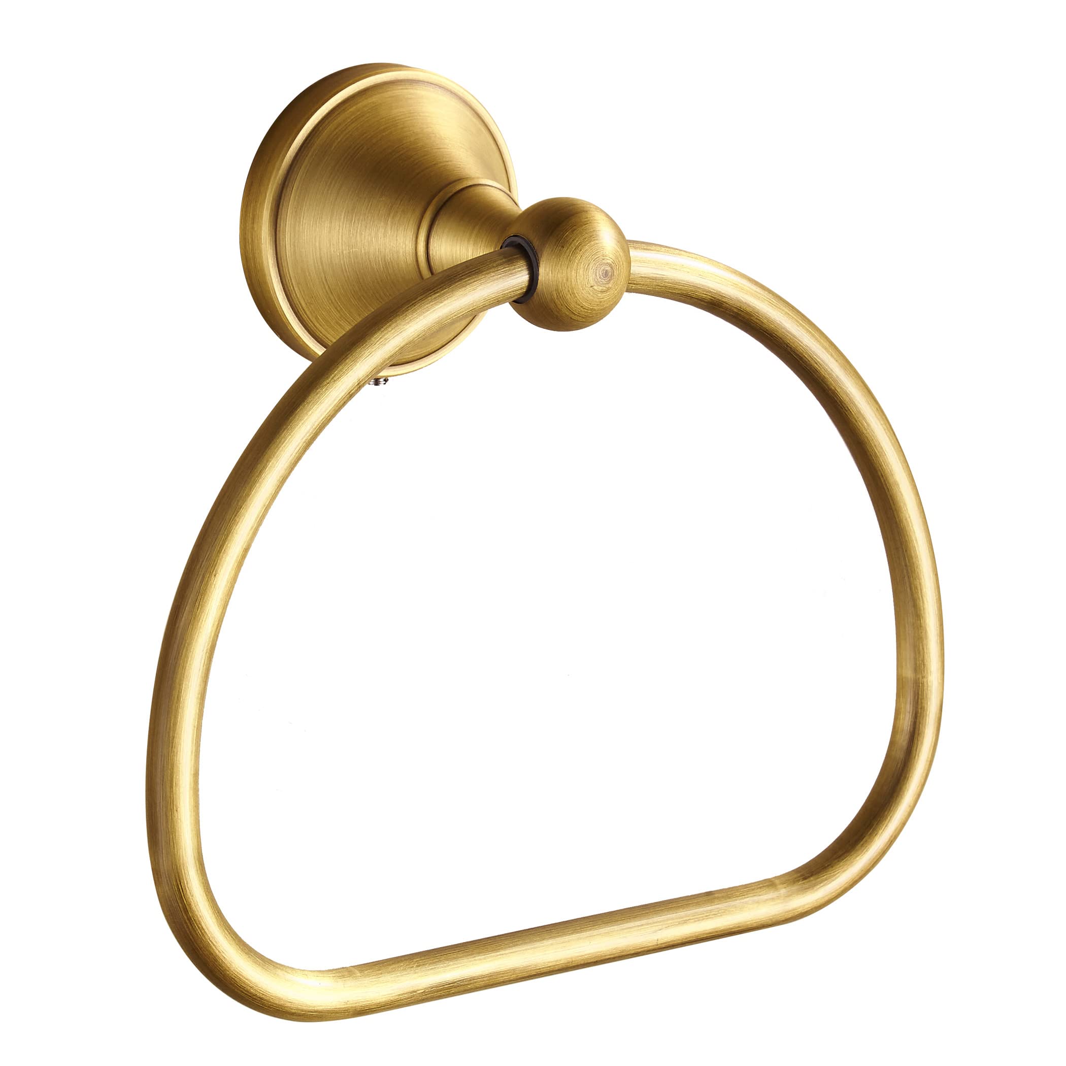WOLIBEER Brass Towel Ring - Antique Hand Towel Holder & Wall Mounted Bathroom Hanger - Vintage Round Towel Rack for Bathroom & Kitchen Decor - Perfect for Farmhouse, Retro & Classic Home Style