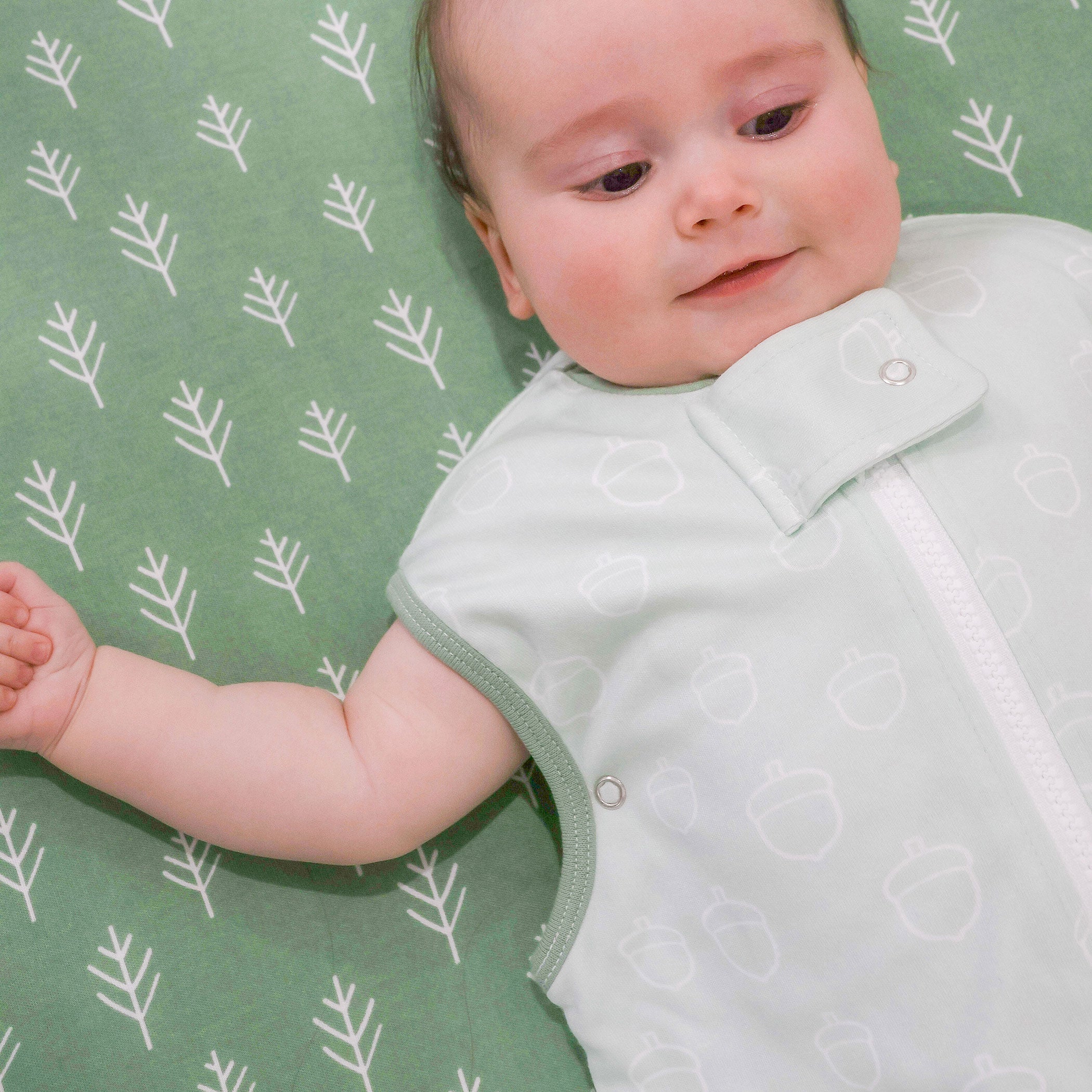 Nordic 1.0 TOG Baby Sleep Sack - Breathable Cotton Sleeping Bag for Infants 0-24 Months, Avocado Forest Print - Perfect for Nursery, Daycare & Travel