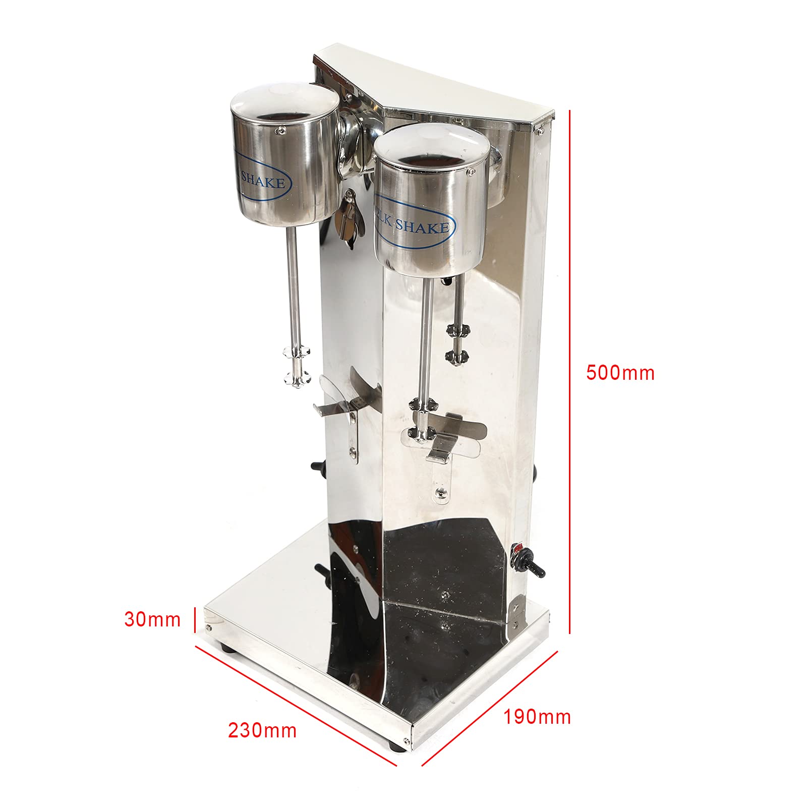 Commercial & Home Use Dual Head Milkshake Machine - 180W 18000RPM Stainless Steel Drink Mixer with 650ML Cup for Smoothies, Cocktails & Shakes - Perfect for Restaurants, Cafes & Home Bars