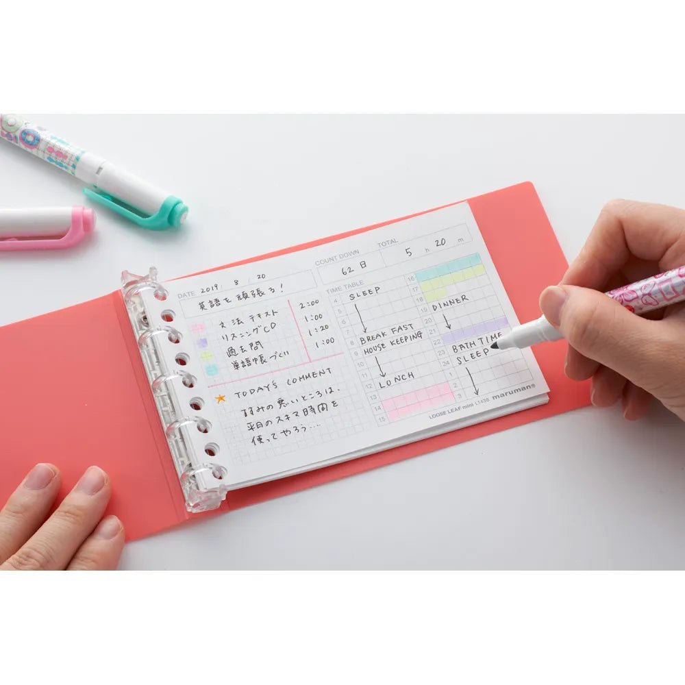 Maruman Write Easy Organize Mini Loose Leaf Notebook - Portable Refillable Planner for School, Office & Journaling - Perfect for Students, Professionals & Creative Note-Taking