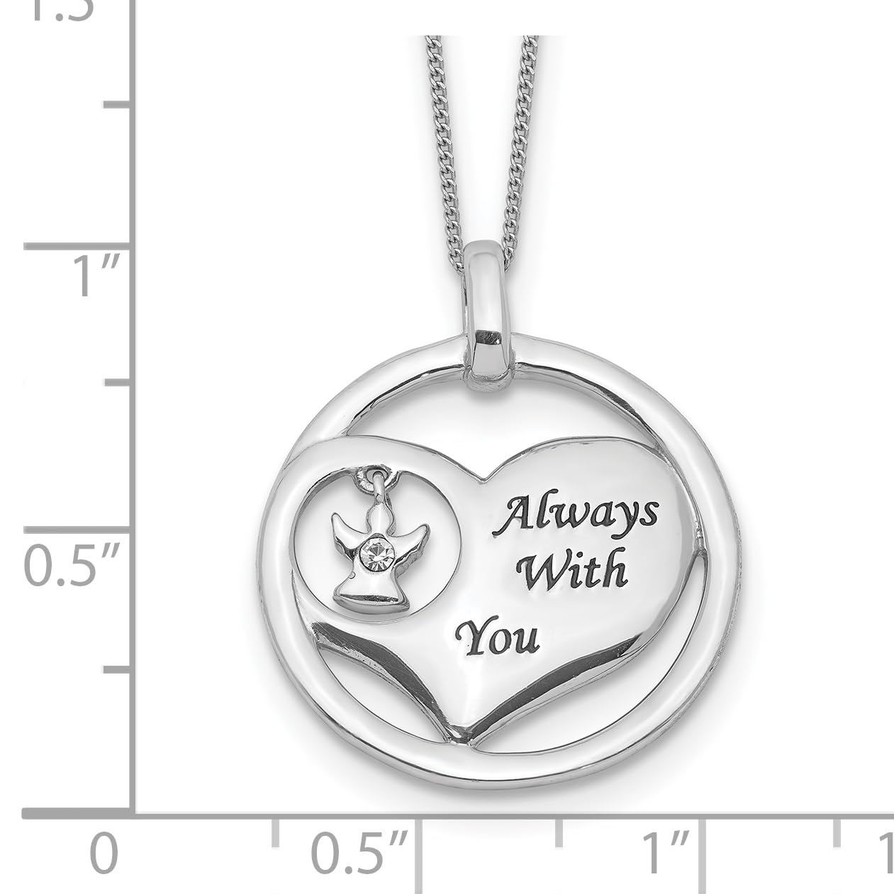 Sterling Silver Rhodium Plated Crystal & Enamel Heart Pendant Necklace for Women - Elegant Valentine's Day Gift, Anniversary Present, or Romantic Date Night Jewelry