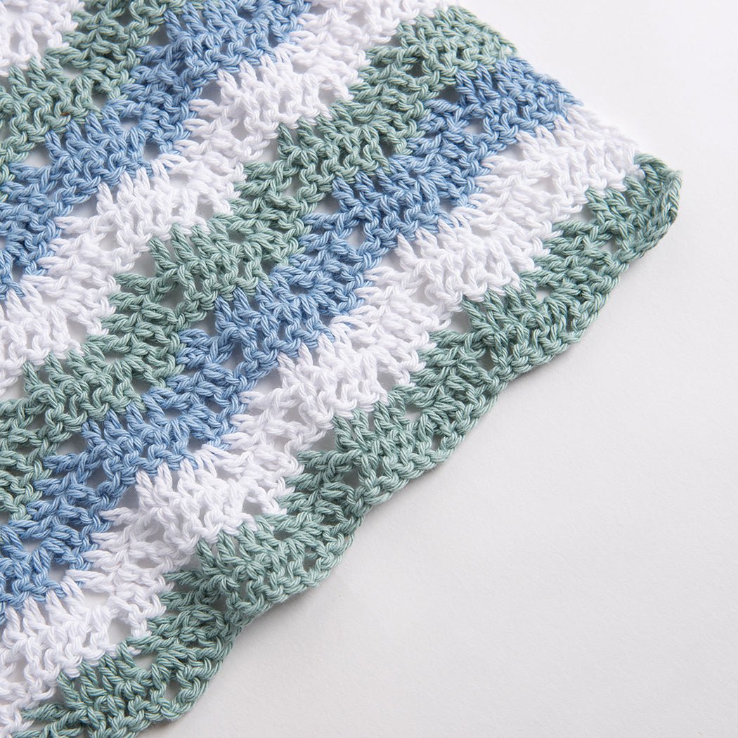Soft Wavy Cotton Crochet Baby Blanket Kit - DIY Handmade Knitting Set for Newborns & Toddlers - Perfect for Nursery, Baby Shower Gifts & Photo Props