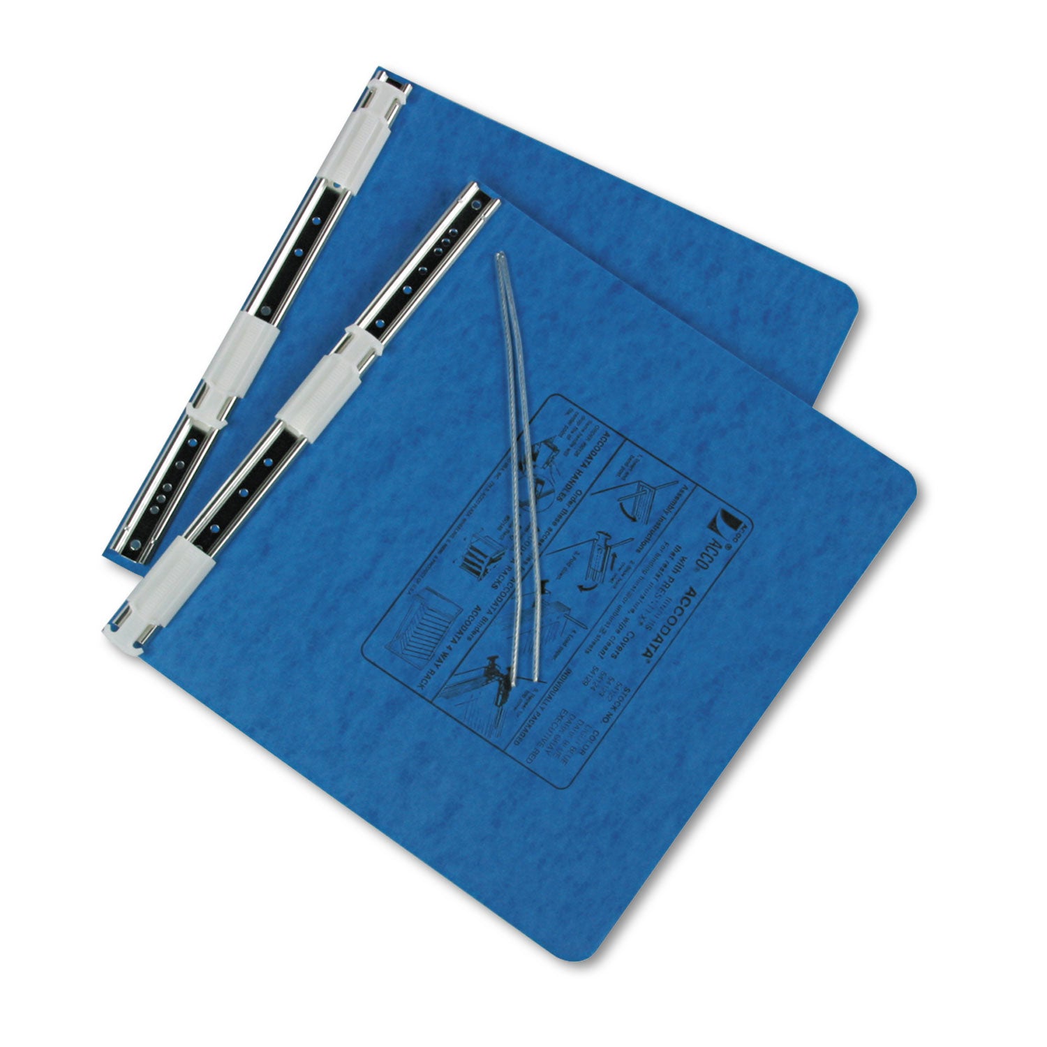 ACCO Presstex Document Covers with Storage Hooks - 2-Post Letter Size (11 x 8.5 Inches) - Holds 6 Files - Light Blue - Perfect for Office Organization & File Storage