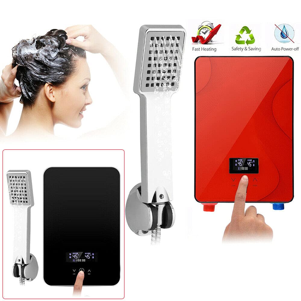 6500W 220V Electric Tankless Water Heater - Instant On-Demand Hot Water for Bath, Shower & Kitchen - Energy Efficient Compact Design (Black) - Perfect for Apartments, RVs & Small Homes