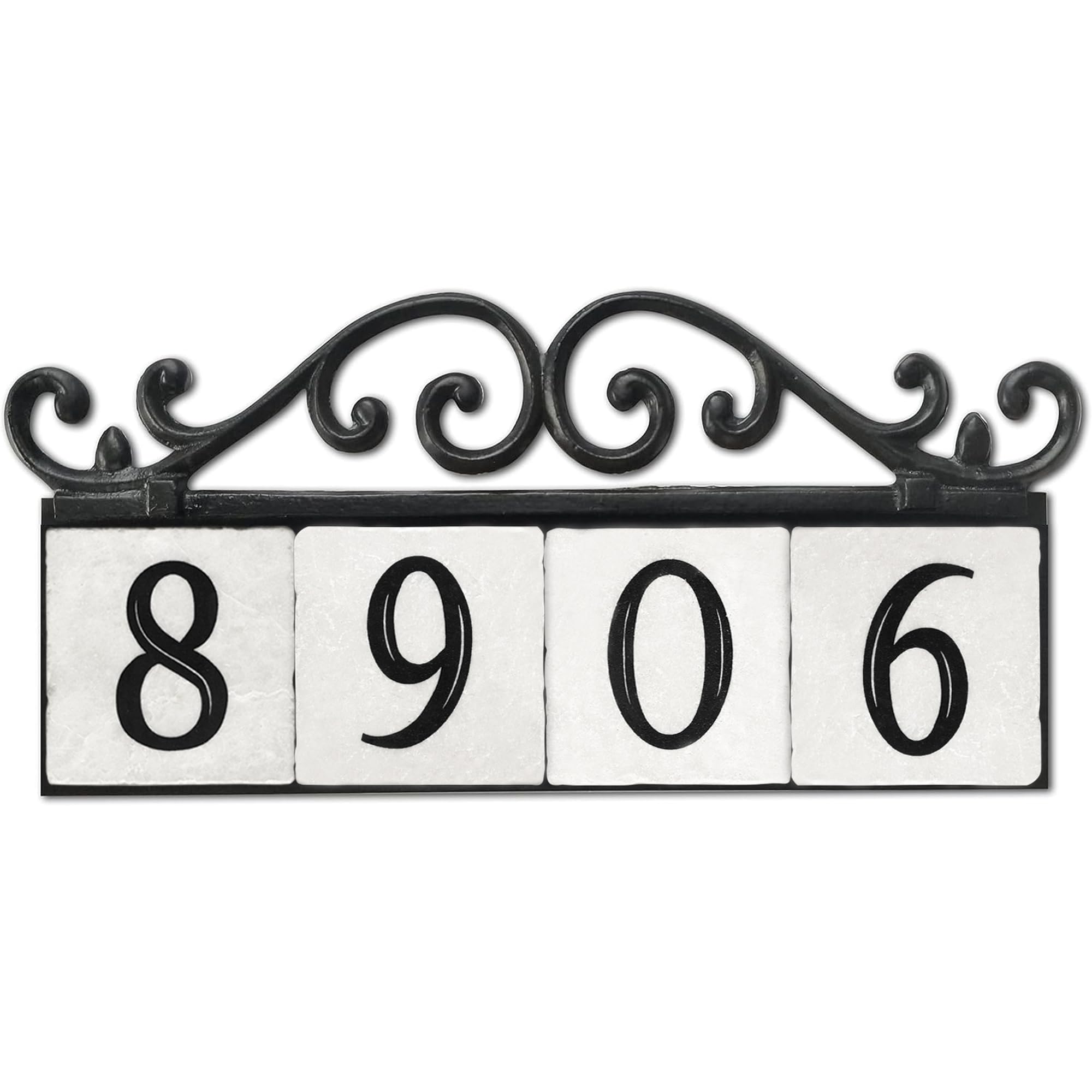 NACH Old World 4-Number Cast Iron Address Plaque - 18