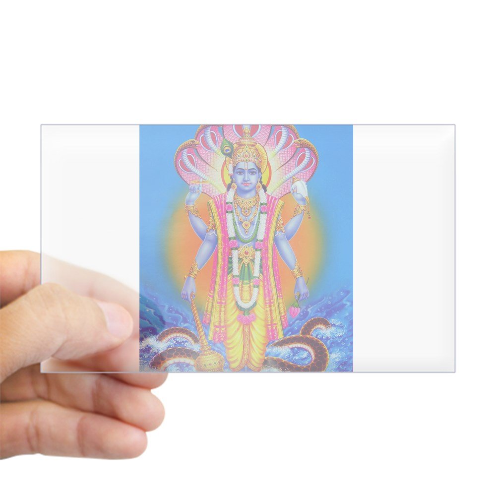 Vishnu Ji Rectangle Bumper Sticker - Durable Car Decal for Vehicles, Laptops & Windows - Hindu God Vishnu Religious Sticker for Spiritual Devotees