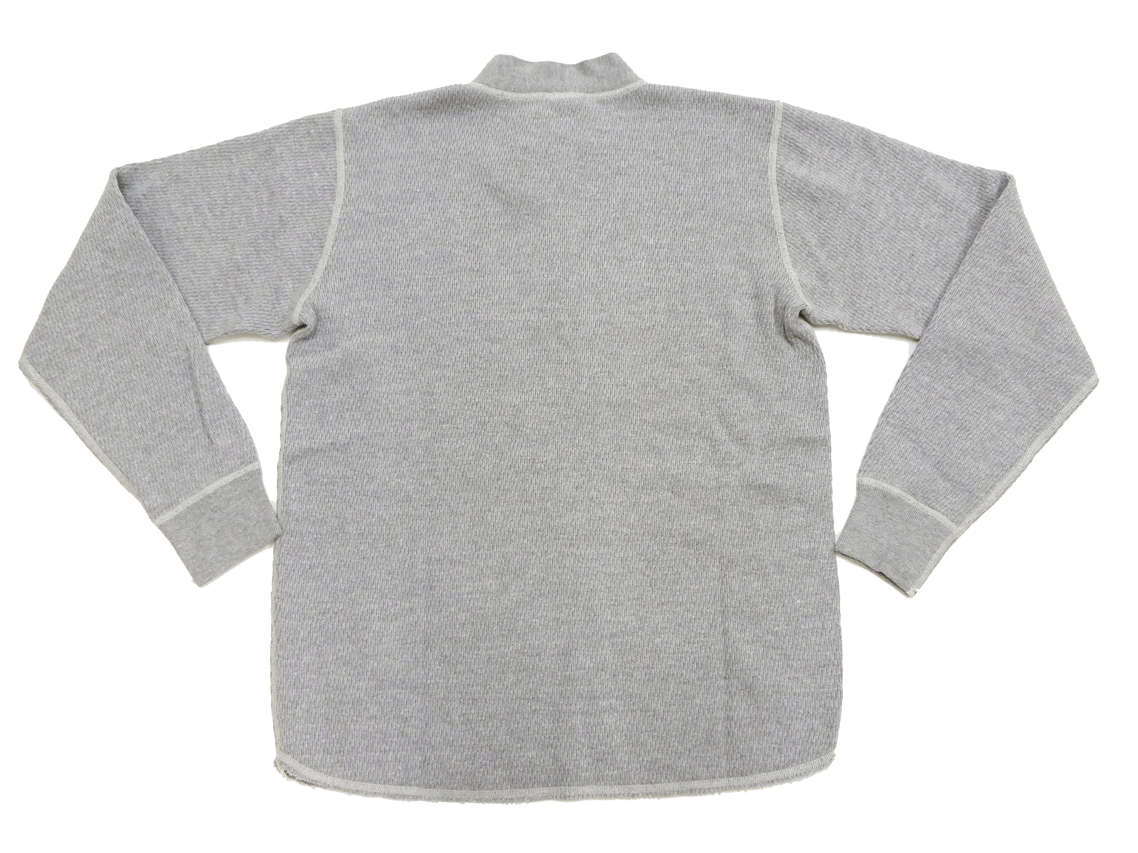 Buzz Rickson Men's Heavyweight Waffle Knit Thermal Henley T-Shirt - Long Sleeve 3-Button Placket Plain Tee (BR68130) in Heather Gray - Perfect for Outdoor Work, Camping & Cold Weather Layering