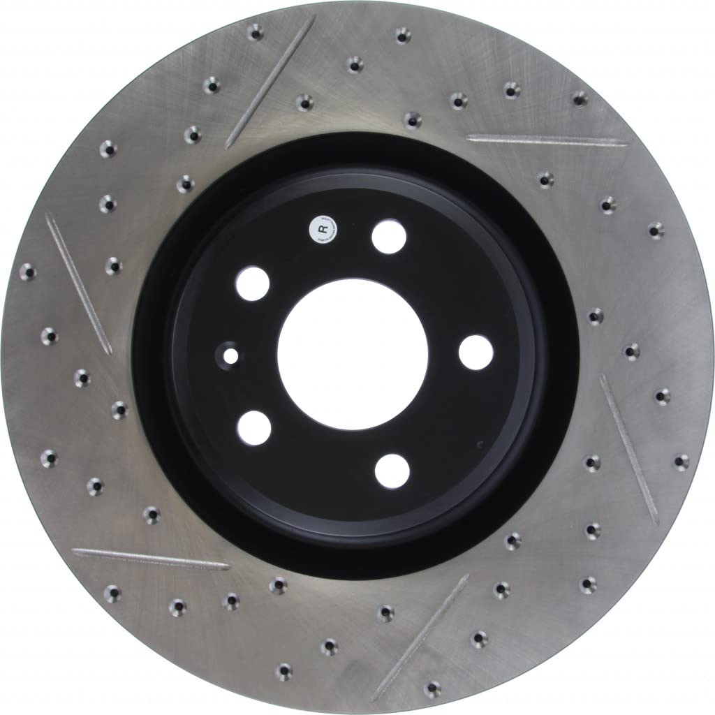 StopTech Slotted & Drilled Sport Brake Rotors for Audi A6 Quattro 2012-2019 (127.33138R) - High Performance Braking for Track & Street Driving
