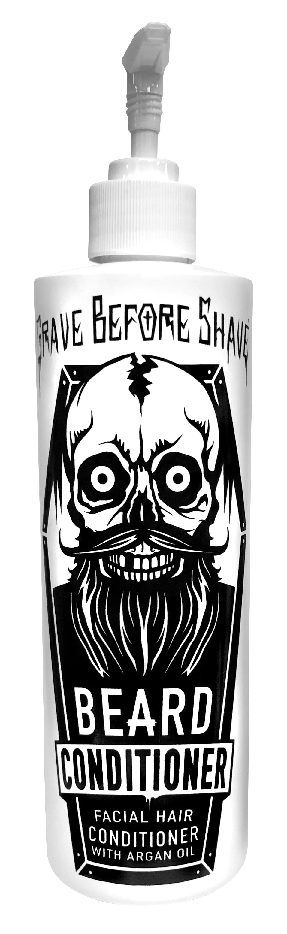 Grave Before Shave Beard Conditioner for Men - 16 oz Pump Bottle with Natural Oils - Softens & Hydrates Facial Hair - Perfect for Daily Grooming & Styling Routine