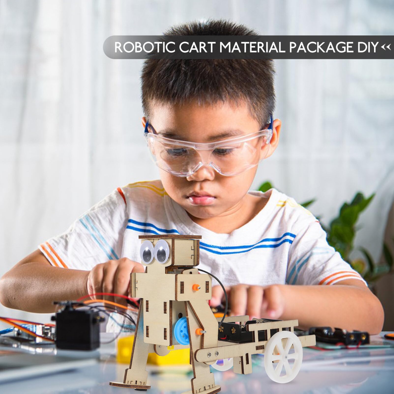 STEM Wooden Robot Building Kit - DIY Science Experiment & Engineering Project for Kids | Educational Electronic Woodworking Toy for STEM Learning, School Projects & Creative Play
