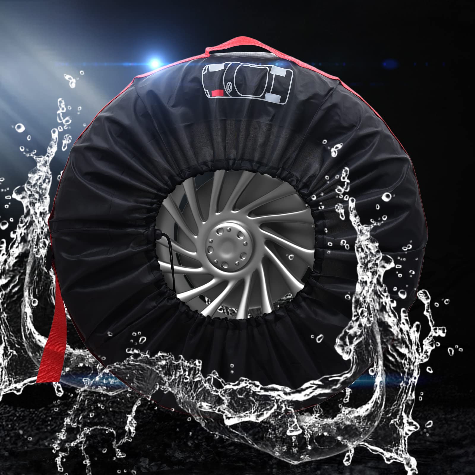 Geloo 4PCS Waterproof Dustproof Polyester Tire Covers for 19