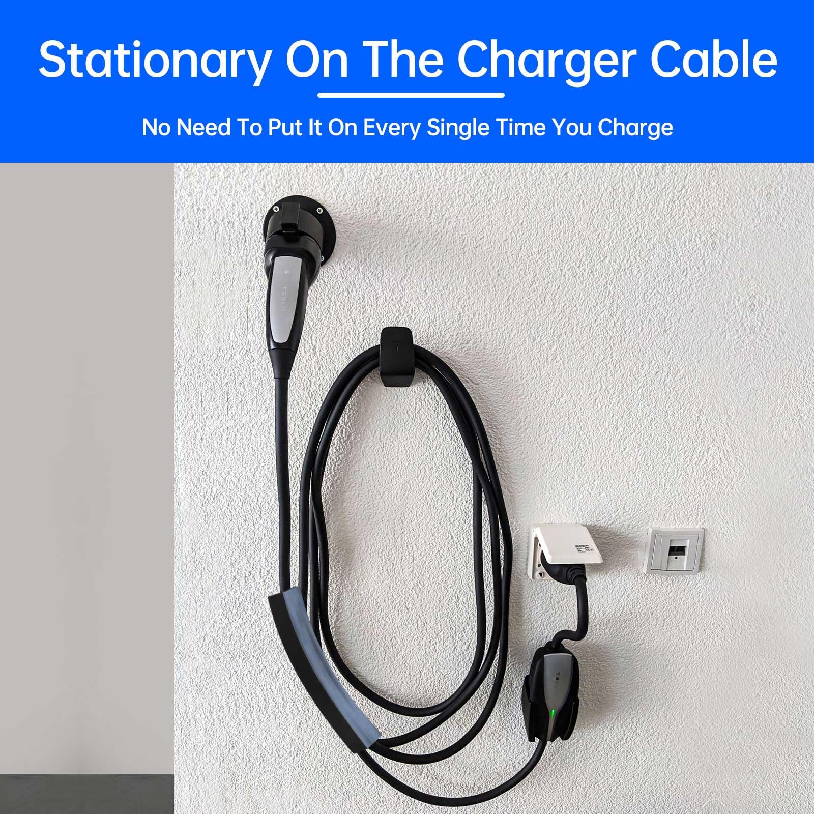 Heavy-Duty EV Charger Cable Protector for Tesla & J1772 - Garage Use