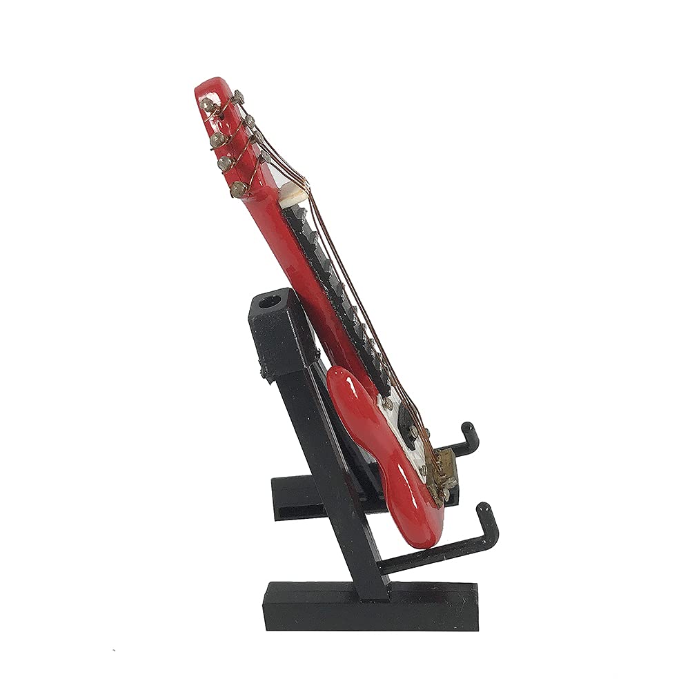 ALANO Mini Electric Guitar Ornament - 7cm Miniature Bass Guitar Model for Home Decor, Music Lover Gifts & Christmas Tree Decorations
