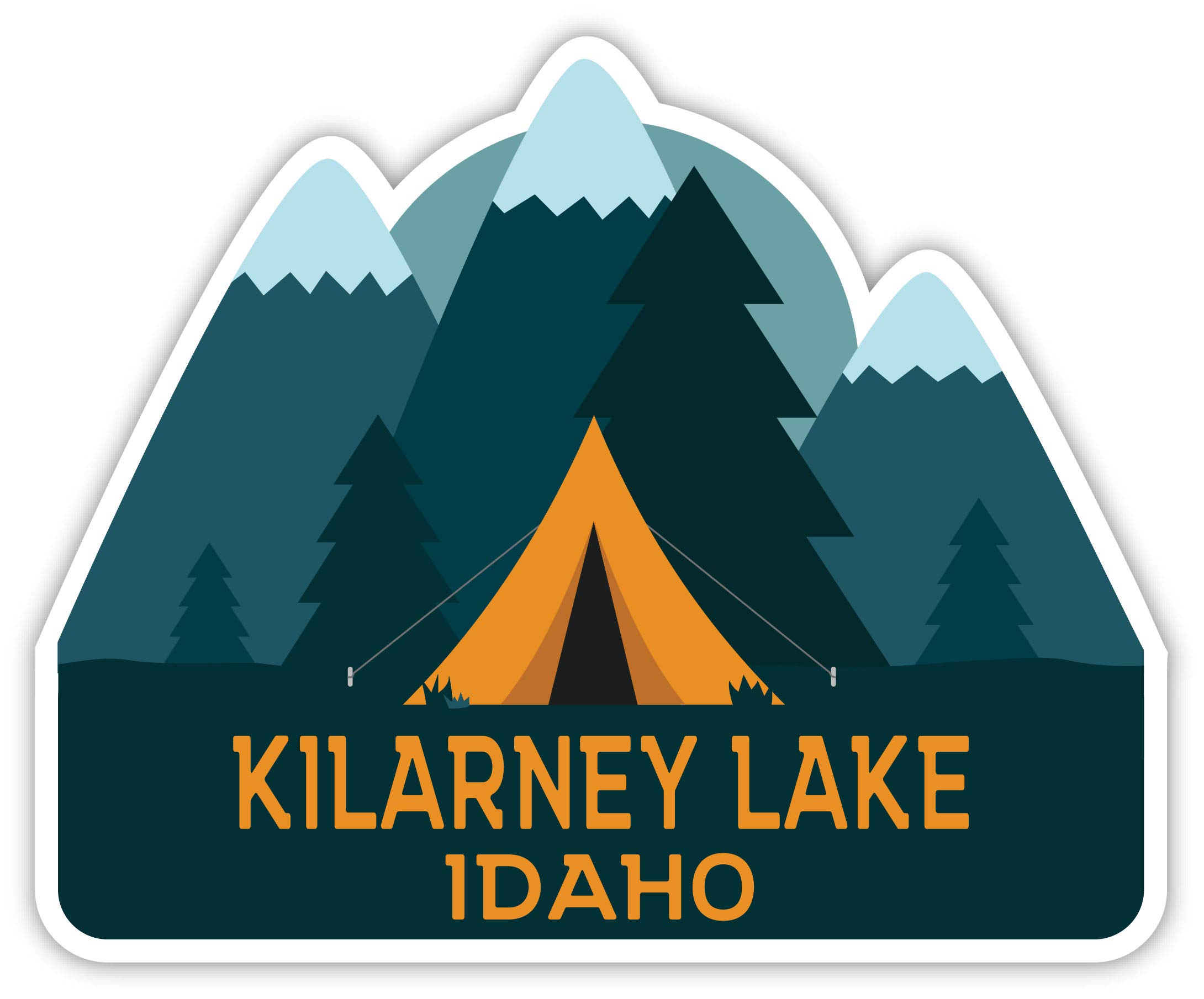 Kilarney Lake Idaho Souvenir 4-Inch Fridge Magnet - Camping Tent Design - Perfect for Travel Memories, Home Decor & Gift Giving