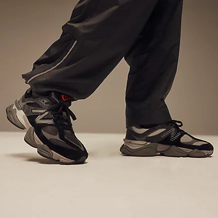 New Balance Men's 9060 Sneakers - Black/Castlerock/Rain Cloud - Comfortable Running & Walking Shoes for Men - Perfect for Gym, Workout, and Casual Wear