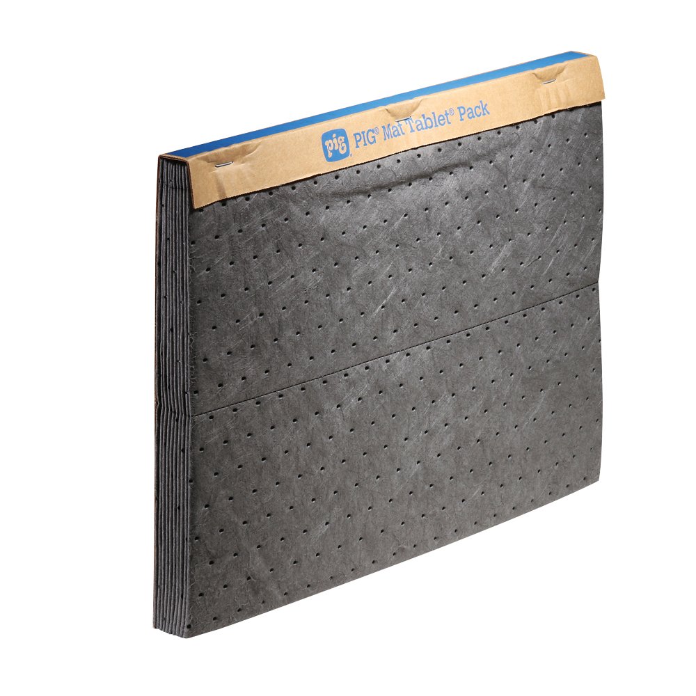 New Pig Mat Tablet Pack - Heavyweight Oil & Water Absorbent Pads, 27-Oz Absorbency per Pad, 20